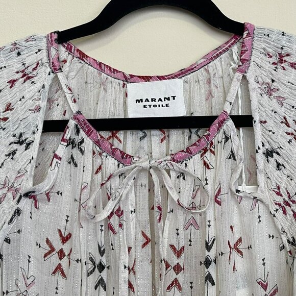 ISABEL MARANT ETOILE $890 Fratela printed cotton voile midi dress NWT Sz 34 US 2 - Picture 5 of 14